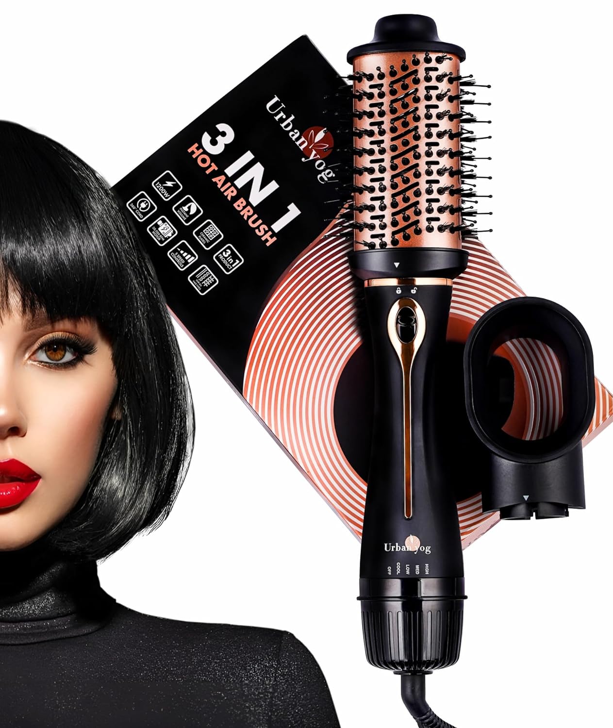 Urban Yog 3-in-1 hot air brush for hair, 1.5 inch barrel hair dryer on Mr-jatt-dj.com